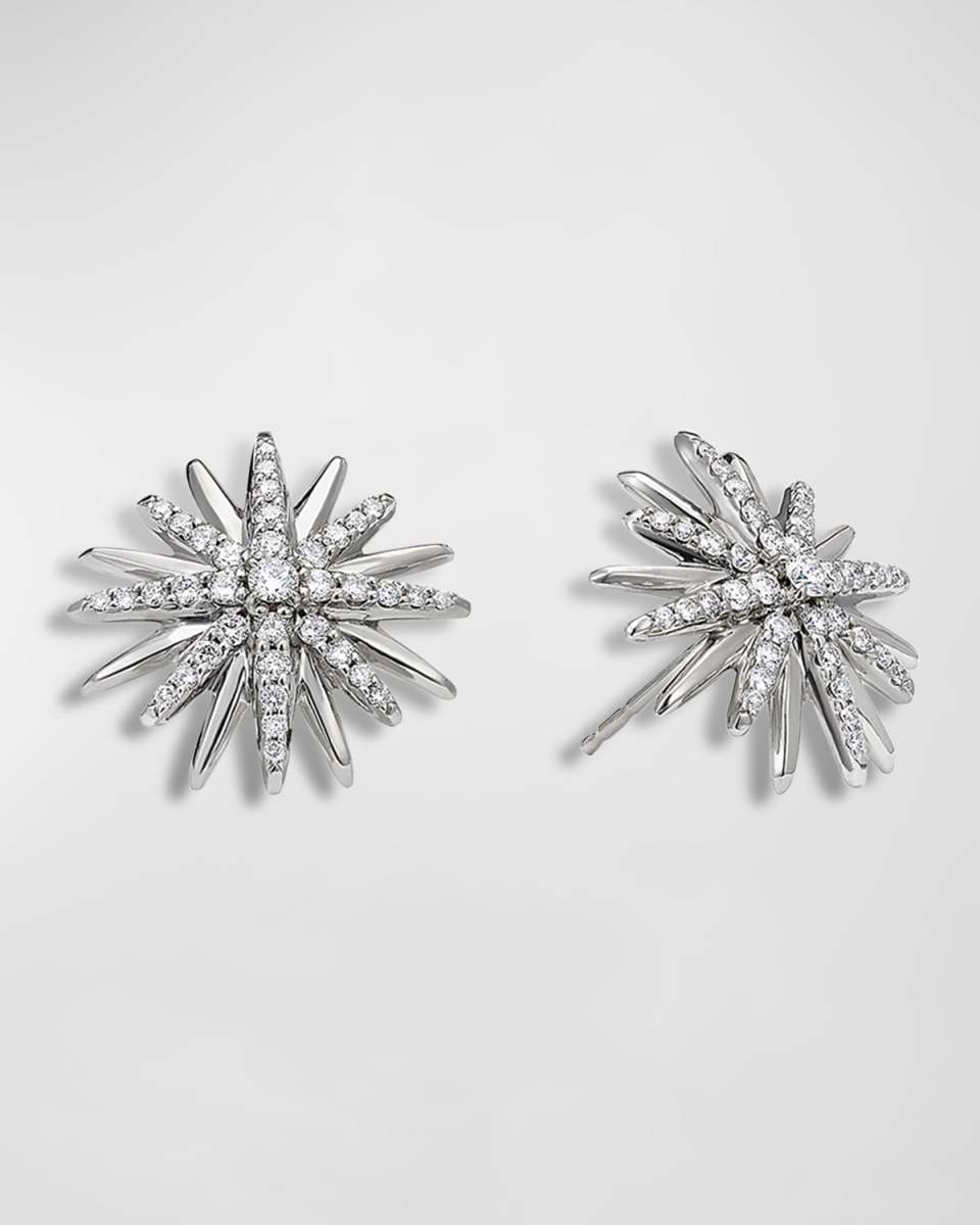 Starburst Stud Earrings with Pave Diamonds
