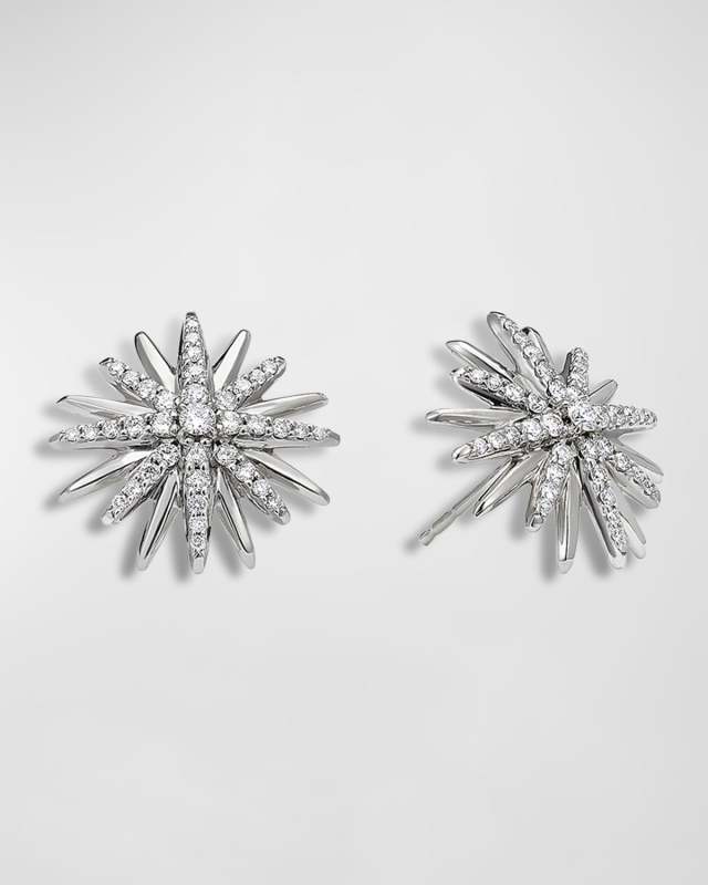 Starburst Stud Earrings with Pave Diamonds