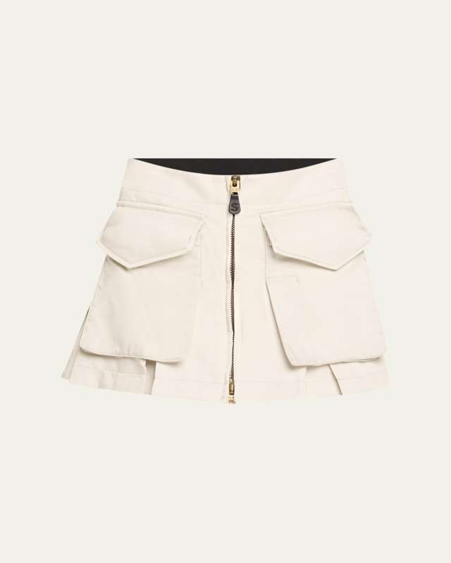 Spiewak Nylon Cargo Pocket Zip Front Mini Skirt