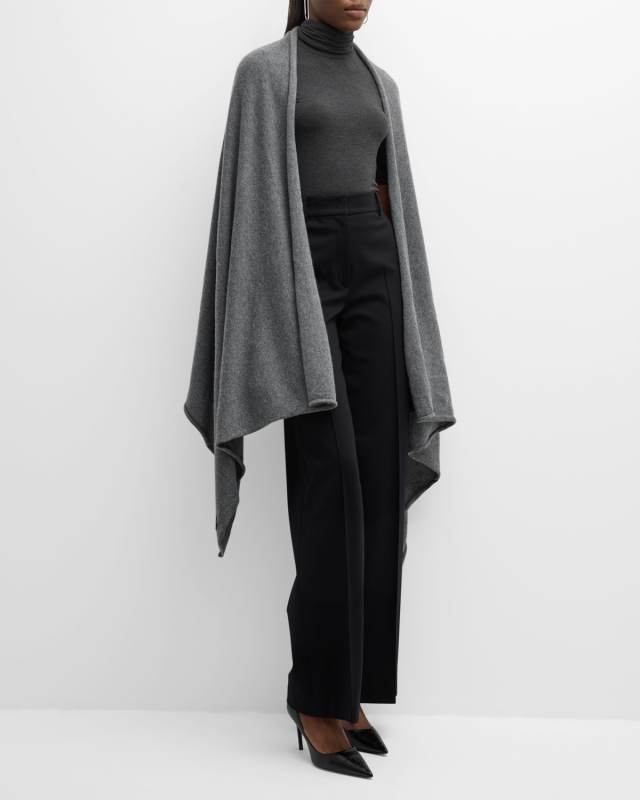 Boiled Cashmere Knit Blanket Wrap