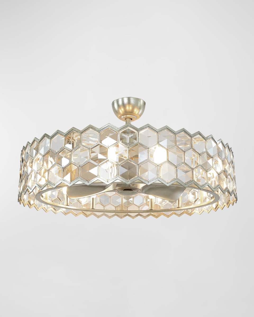 Arregio 40" 8-Light Crystal Chandelier with Fan