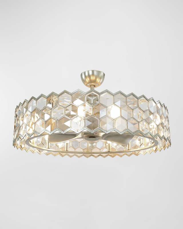 Arregio 40" 8-Light Crystal Chandelier with Fan