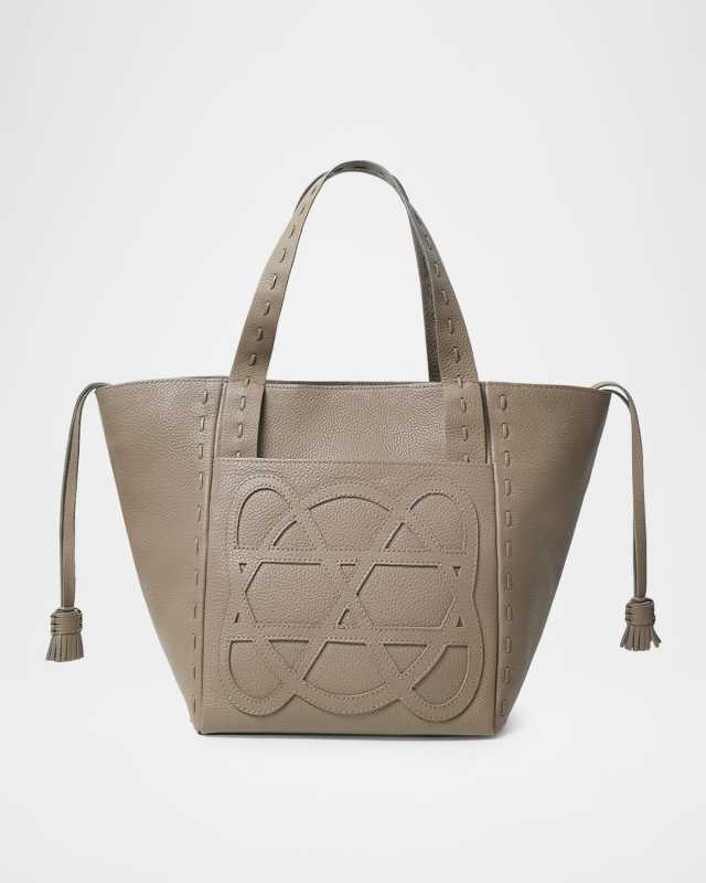 Cleo Grained Leather Top-Handle Bag
