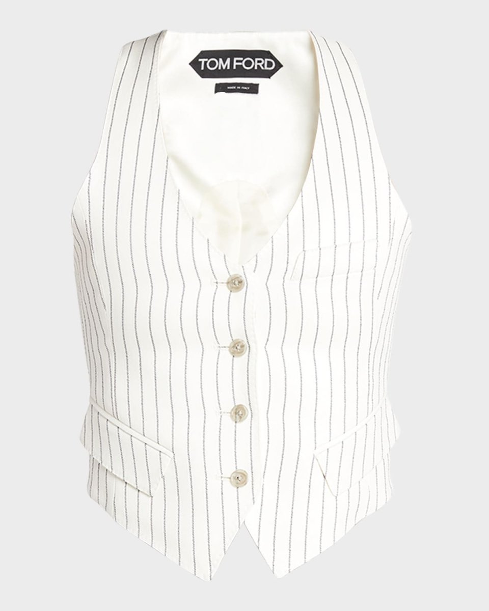 Pinstripe Wool-Silk Waistcoat