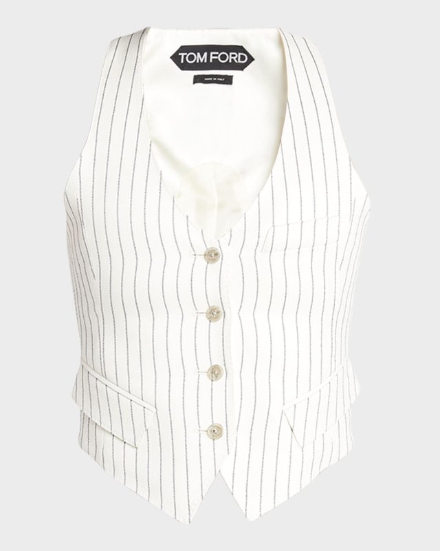 Pinstripe Wool-Silk Waistcoat
