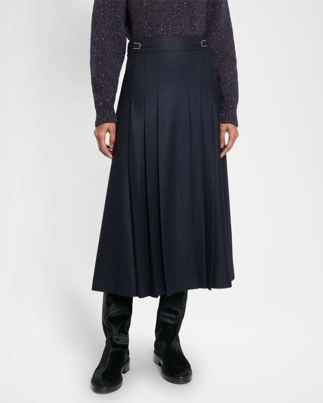 Wesley Midi Pleated Skirt