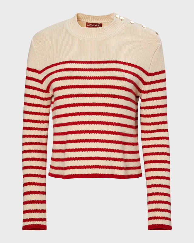 Oz Cashmere-Blend Striped Sweater