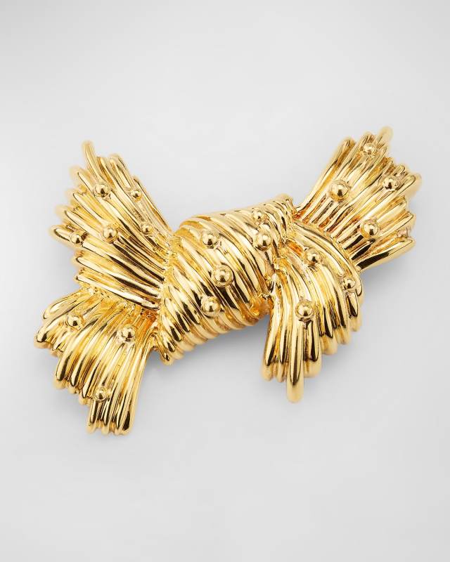 Estate 18K Yellow Gold Tiffany Knot Bow Pin