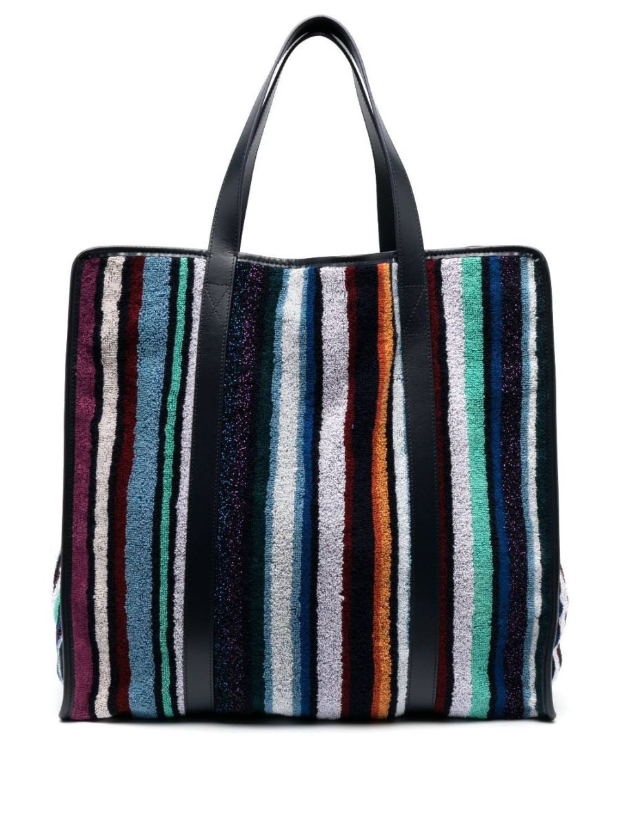 striped terry-cloth tote bag