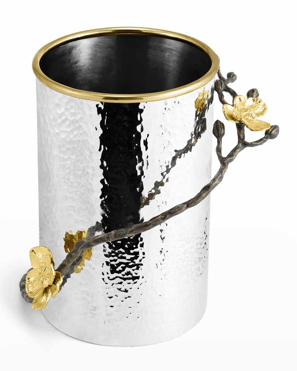 Gold Orchid Utensil Holder