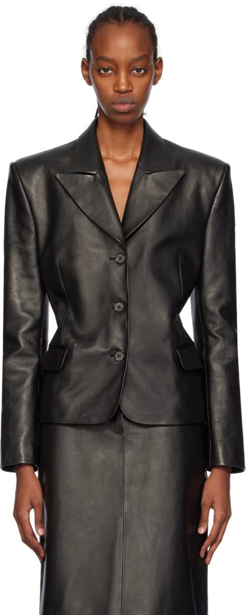 MAGDA BUTRYM Black Fitted Leather Jacket