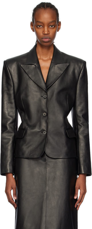 MAGDA BUTRYM Black Fitted Leather Jacket