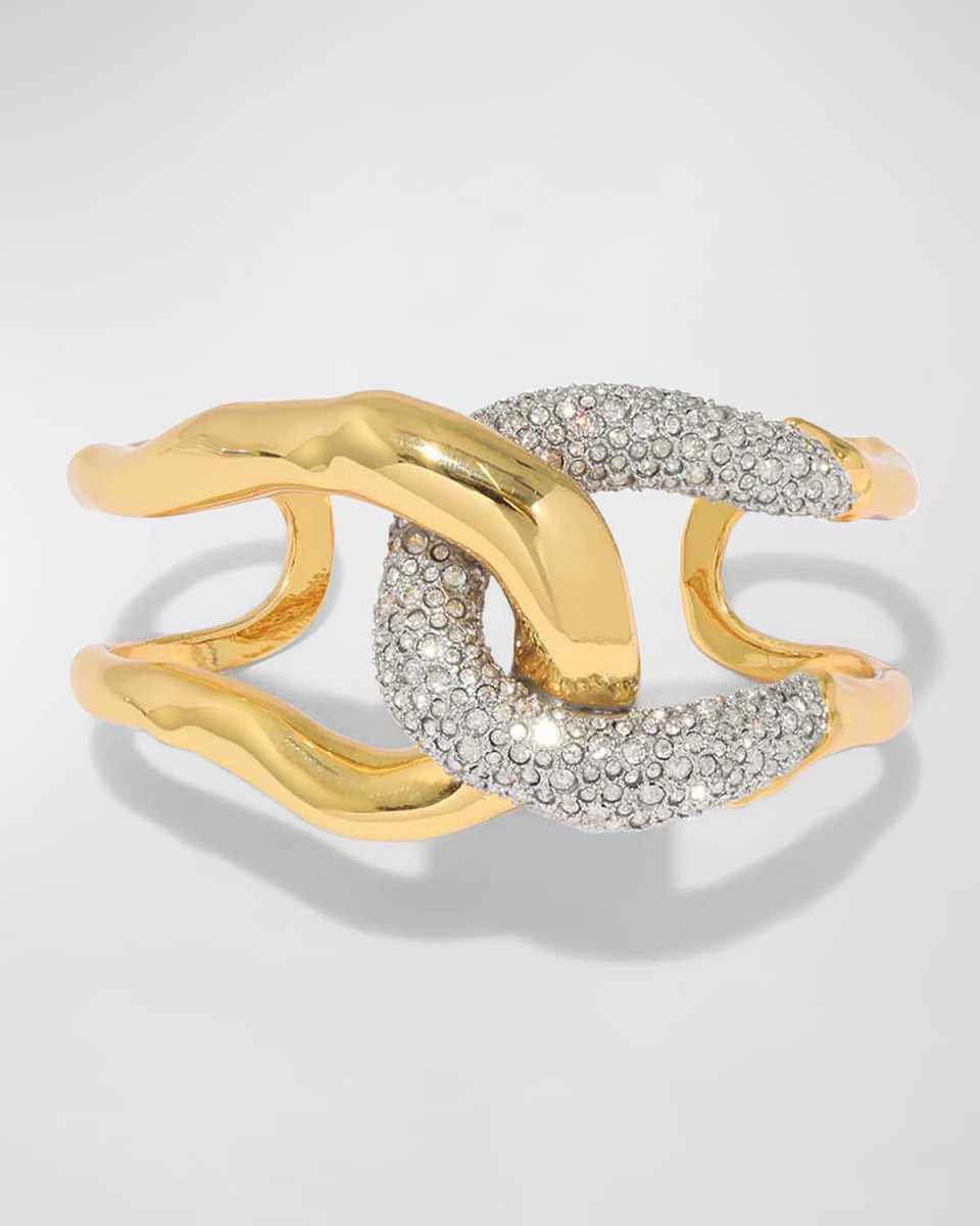 Solanales Crystal Interlocked Cuff Bracelet