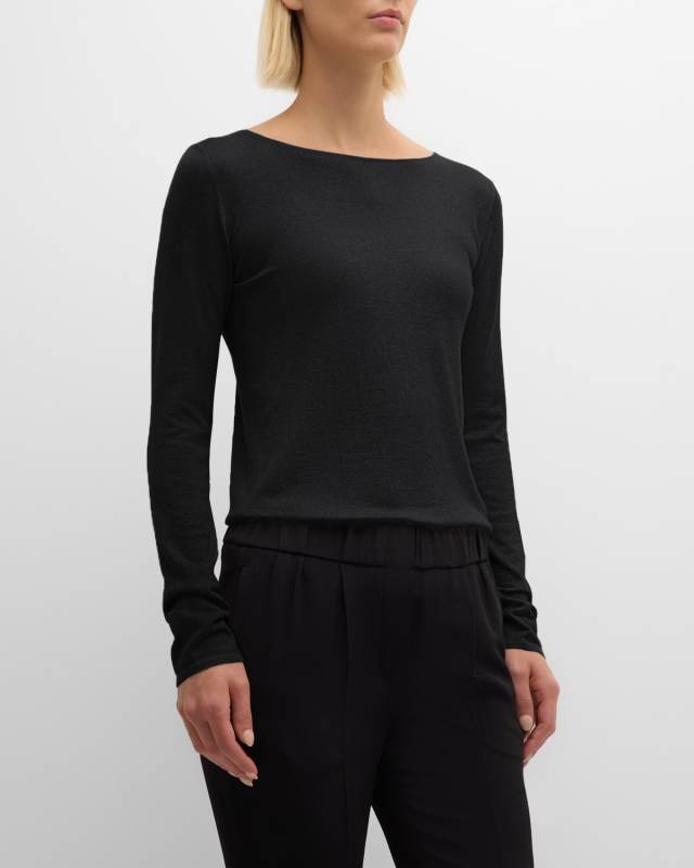 Lurex Cashmere and Silk Boatneck Sweater