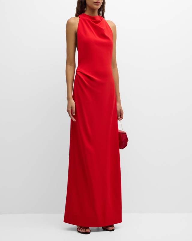 Faye Backless Matte Crepe Gown