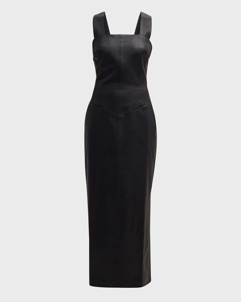 Clement Sleeveless Leather Maxi Dress