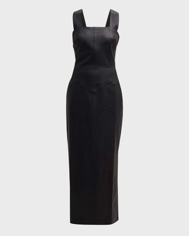 Clement Sleeveless Leather Maxi Dress