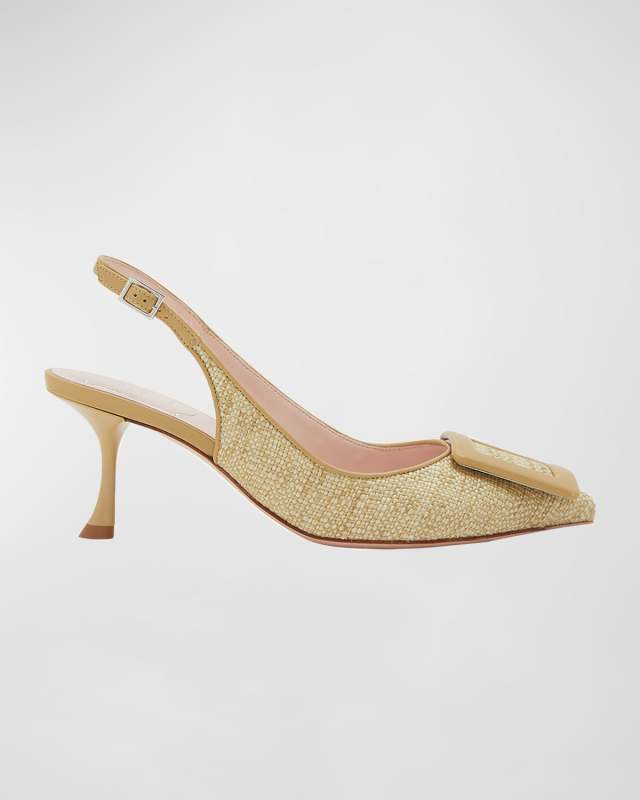 Viv In The City Raffia Slingback Pumps