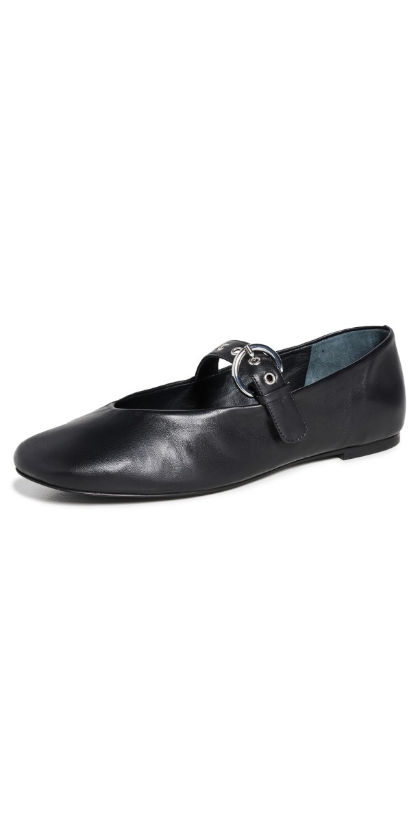 Reformation Bethany Ballet Flats Black