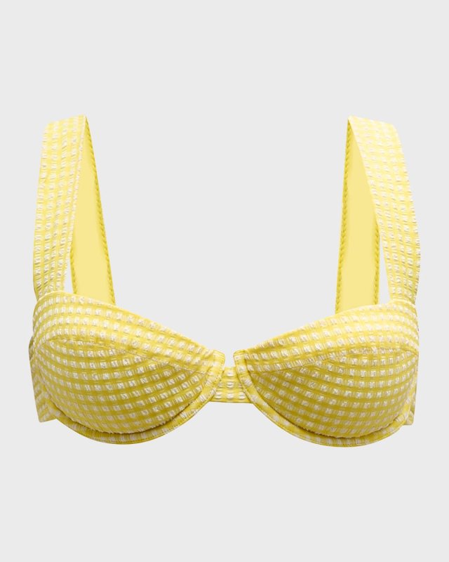 Cape Town Structured Seersucker Bikini Top