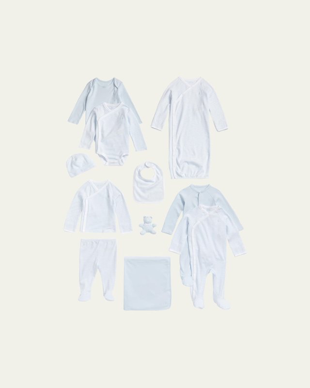 Boy's 11-Piece Organic Cotton Gift Set, Size Newbor
