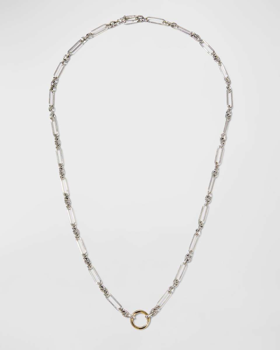 Lexington Chain Necklace in Silver with 18K Gold, 4.5mm