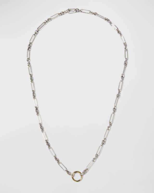 Lexington Chain Necklace in Silver with 18K Gold, 4.5mm