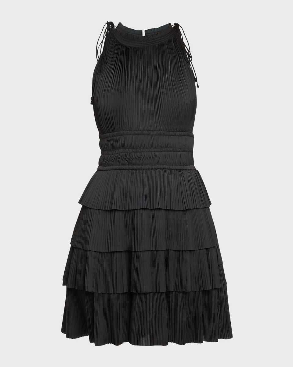 Cecily Tiered Plisse Mini Dress