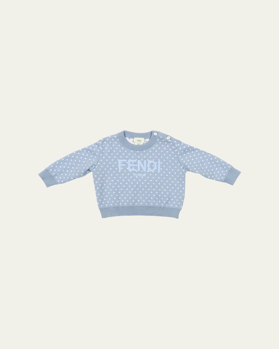 Kid's Dot Allover Knit Long-Sleeve Top, Size 3M-24M