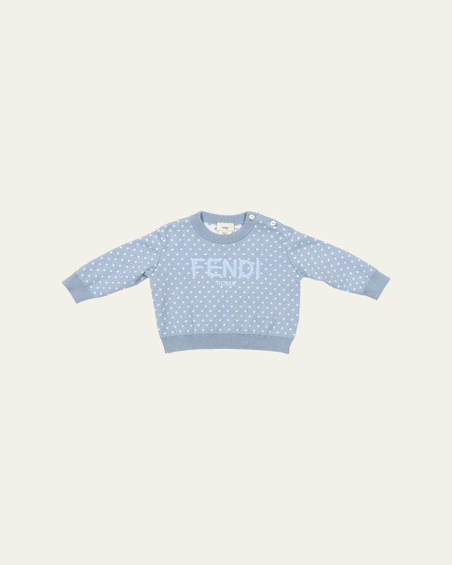 Kid's Dot Allover Knit Long-Sleeve Top, Size 3M-24M