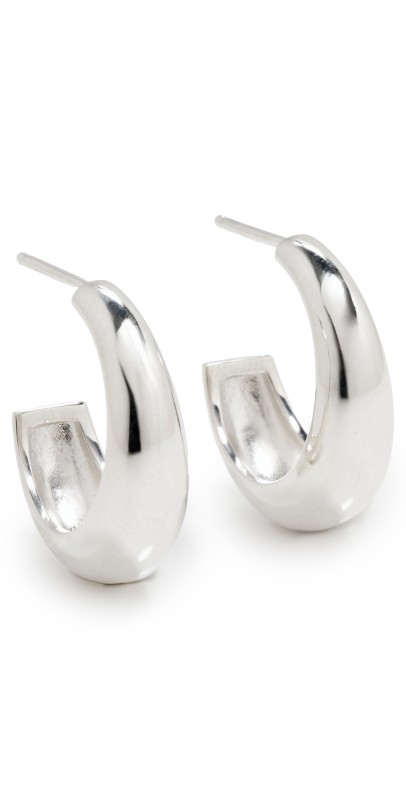 Zoe Chicco Sterling Silver Medium Aura Hoop Earrings Sterling Silver