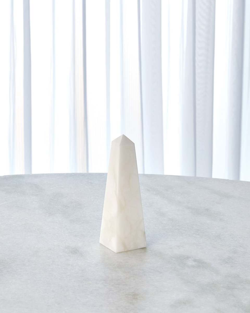 Small White Alabaster Obelisque