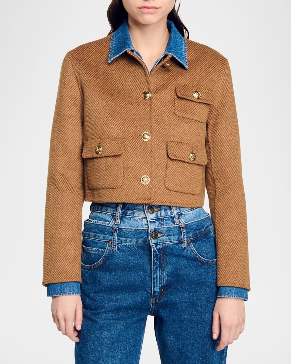 Stanford Hybrid Denim Crop Blazer