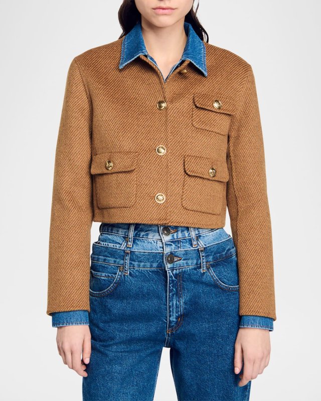 Stanford Hybrid Denim Crop Blazer