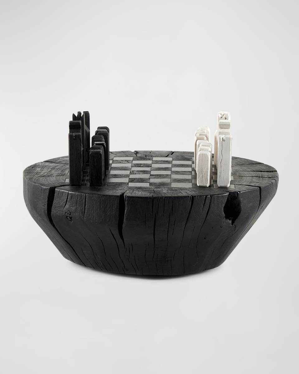 Carbonized Black Modern Chess Set