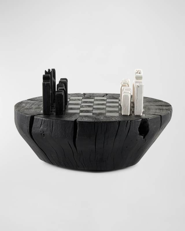 Carbonized Black Modern Chess Set