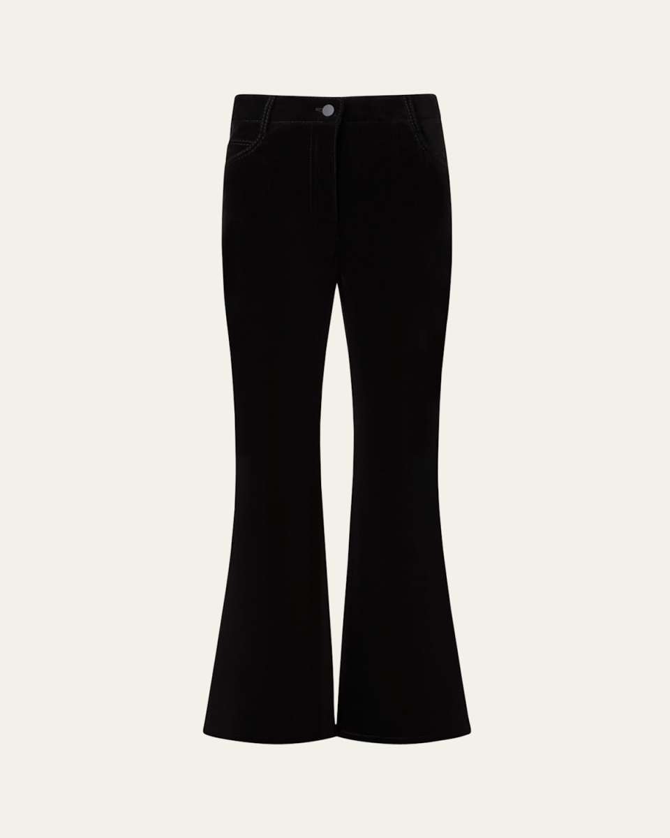 Cali Flared Velvet Cropped Pants