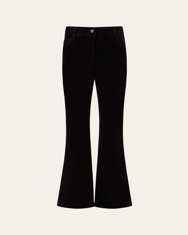 Cali Flared Velvet Cropped Pants
