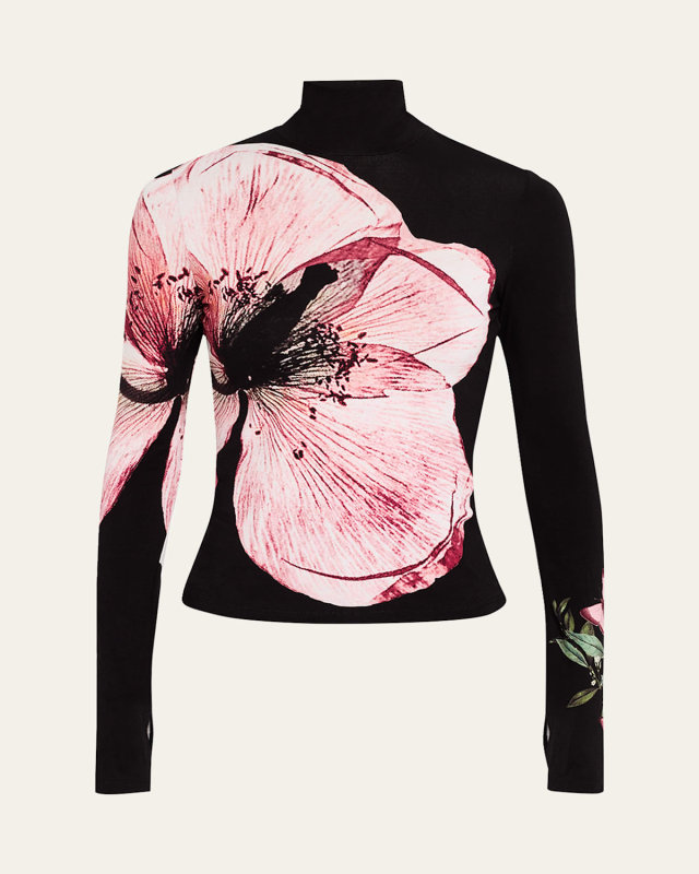 Luna Floral Delaina Long-Sleeve Turtleneck Top