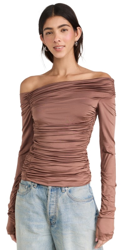 Helmut Lang Crepe Top Rust
