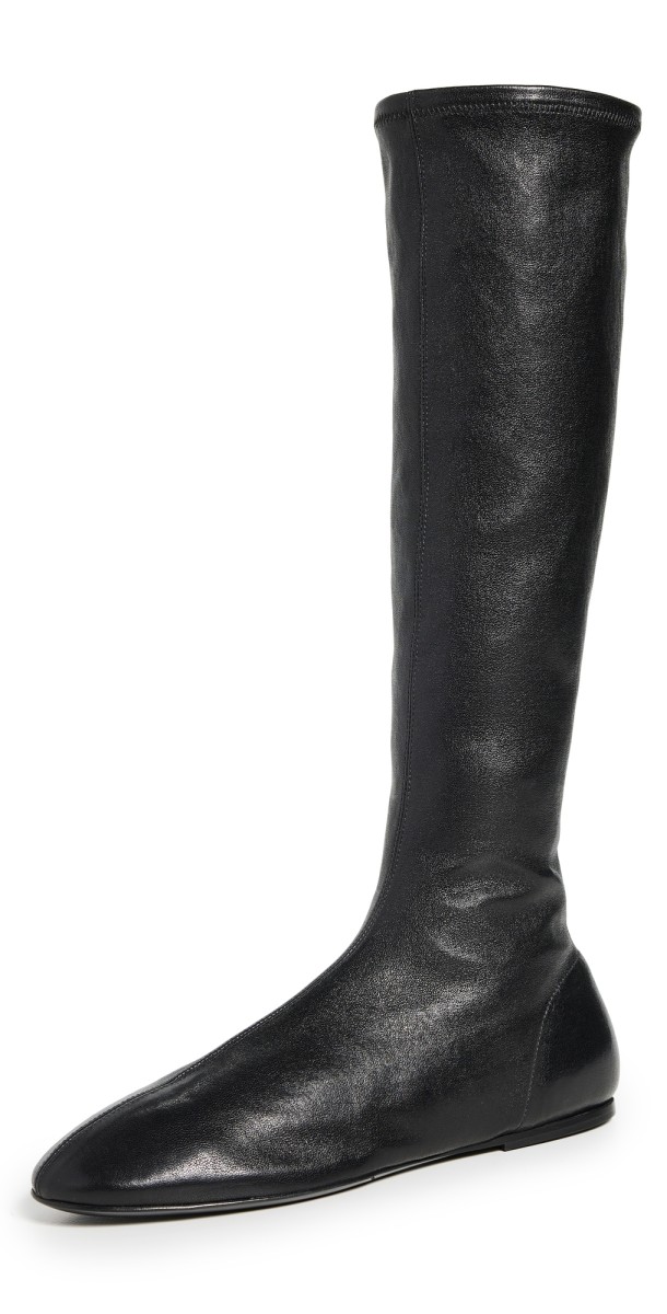 CO Round Toe Knee High Booties 001 Black