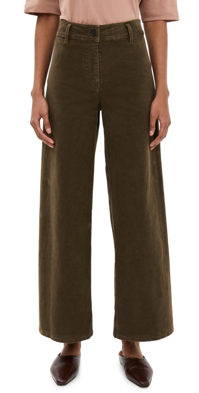 Nili Lotan Megan Corduroy Pants Dark Umber