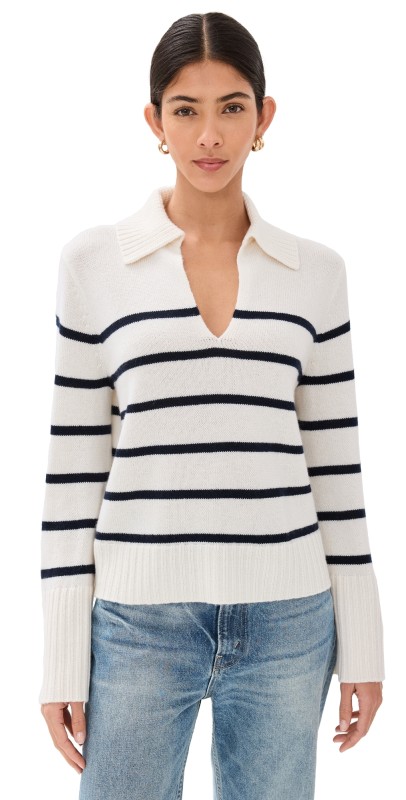 Jenni Kayne Francis Cashmere Sweater Navy Stripe