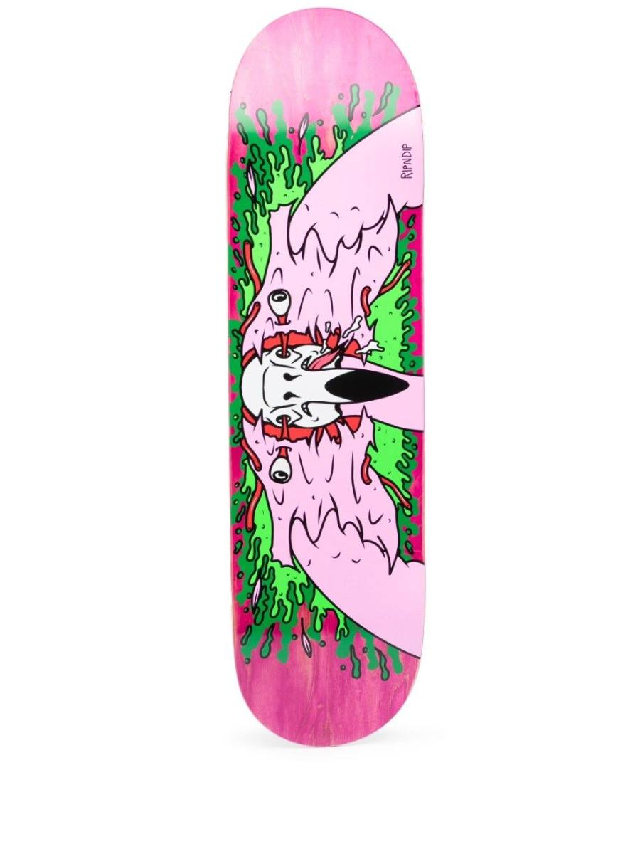 Skull Face Flamingo skateboard deck