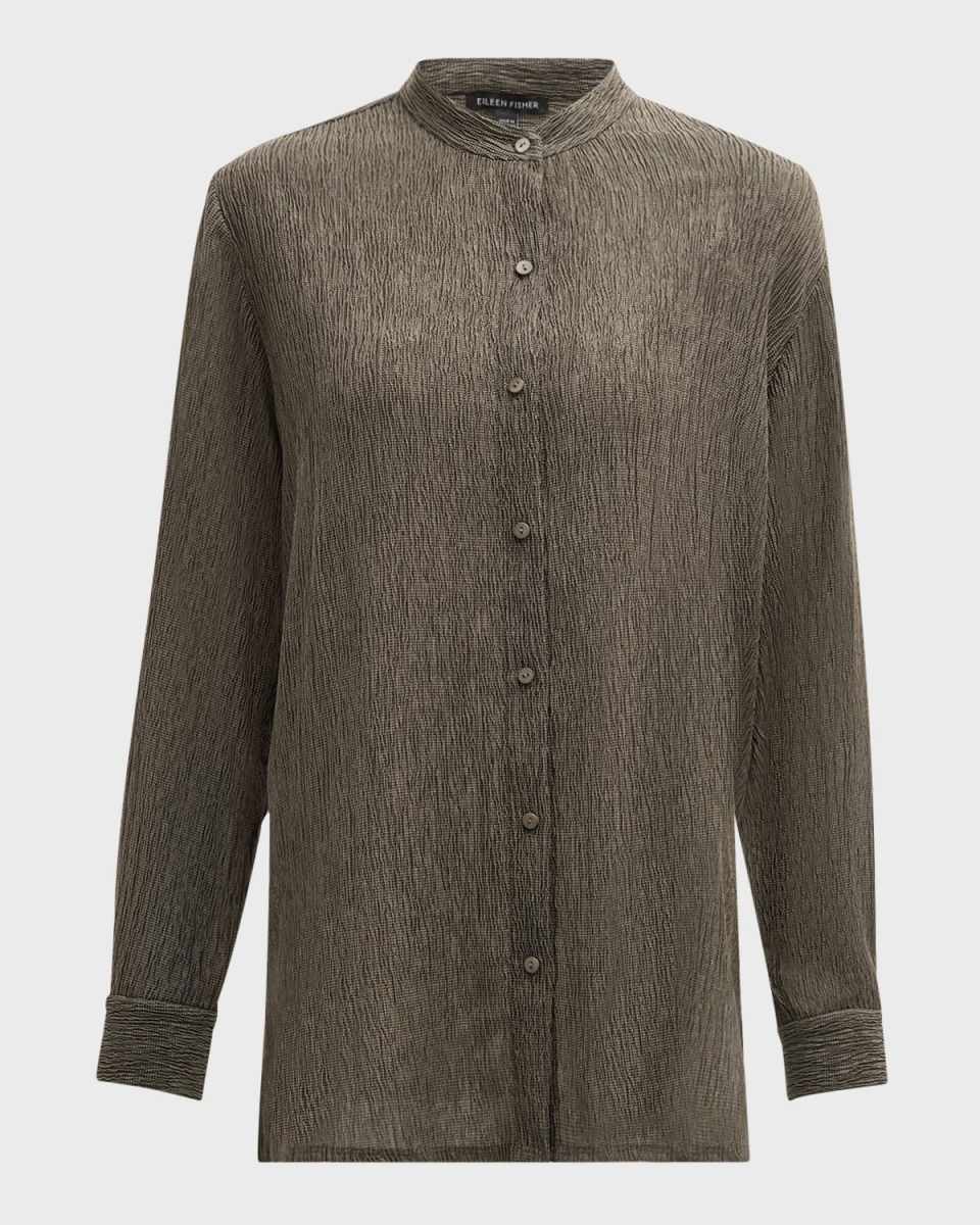 Crinkled Button-Down Shirt
