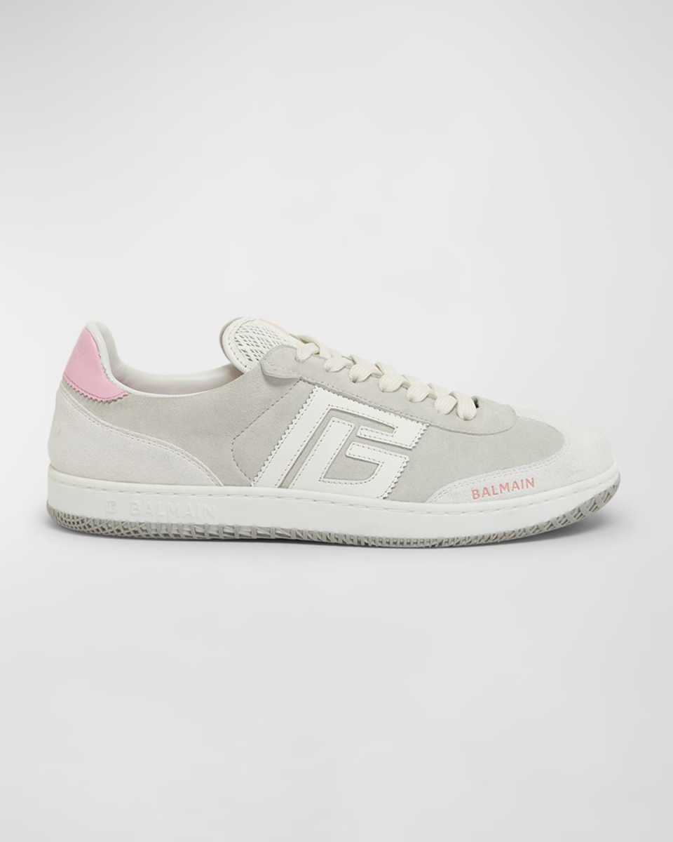 Swan Mixed Leather Low-Top Sneakers