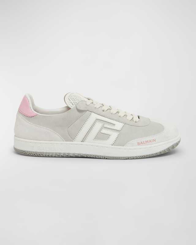 Swan Mixed Leather Low-Top Sneakers