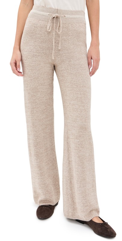 MONROW Cotton Cashmere Relaxed Pants Walnut