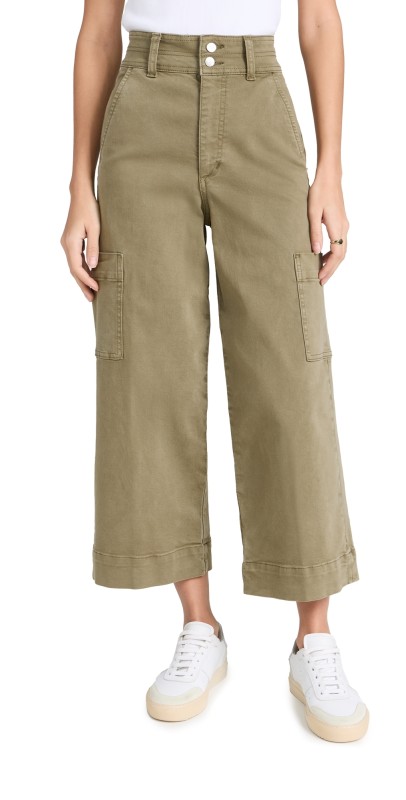 Joe's Jeans The Milla Utility Wide Leg Crop Trousers Burnt Olive