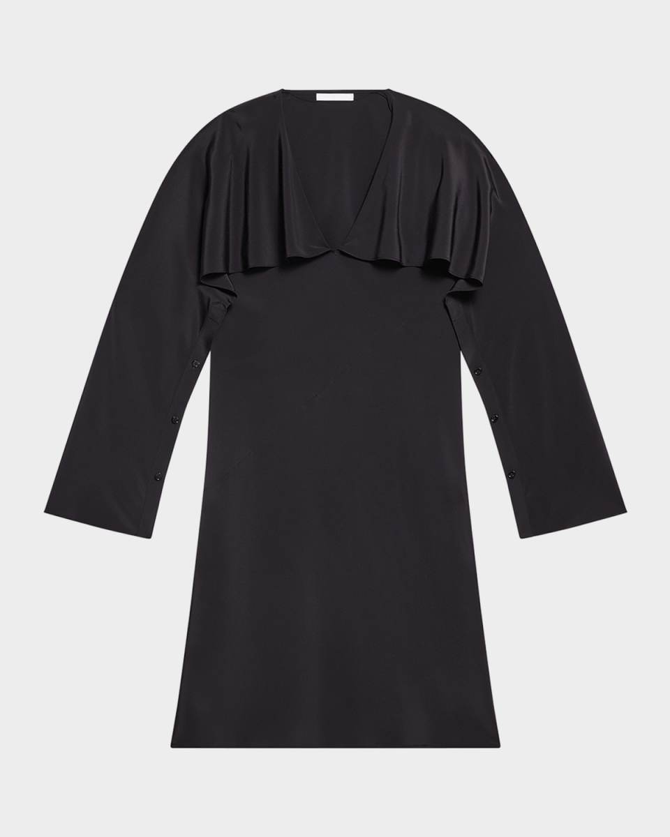 Long-Sleeve Silk Scarf Dress
